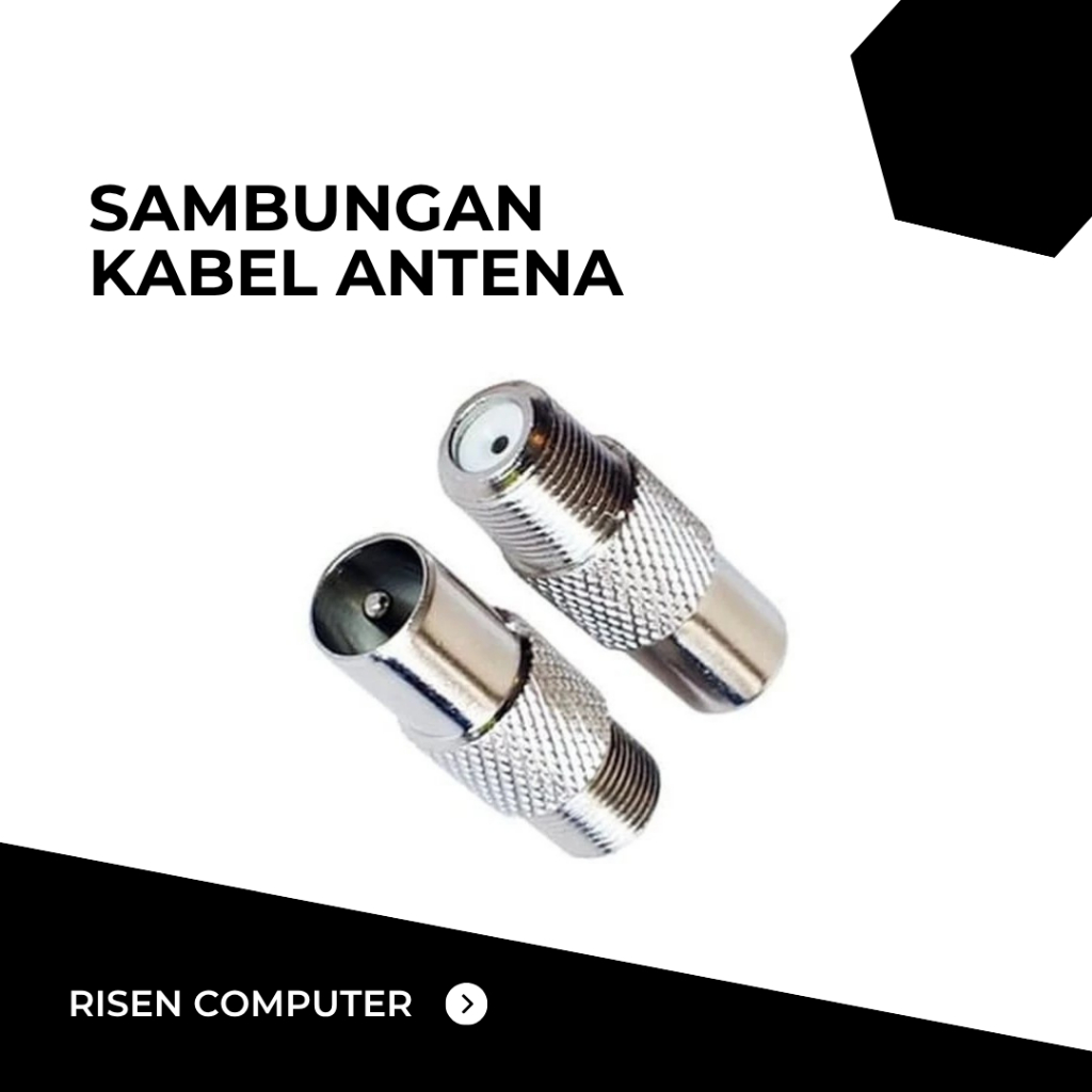 SAMBUNGAN KABEL ANTENA Konektor Coaxial Kepala Sambung Ulir Drat Tv