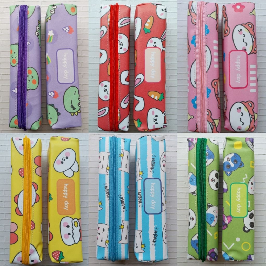

Tempat pensil Resleting Motif warna UK 20X5X5 cm
