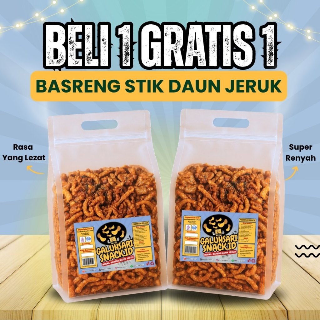 

BELI 1 GRATIS 1 - BASRENG PEDAS DAUN JERUK SULTAN BUMBU CIKRUH MELIMPAH RENYAH PRAKTIS CEMILAN VIRAL