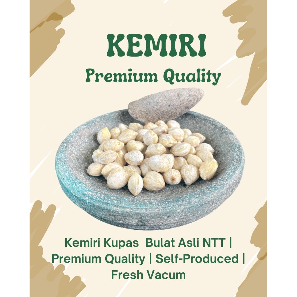 

Kemiri Kupas Bulat (100 gr) Asli NTT | Premium Quality | Produksi Sendiri | Fresh Vacuum | Products are Hygienic and Long-Lasting