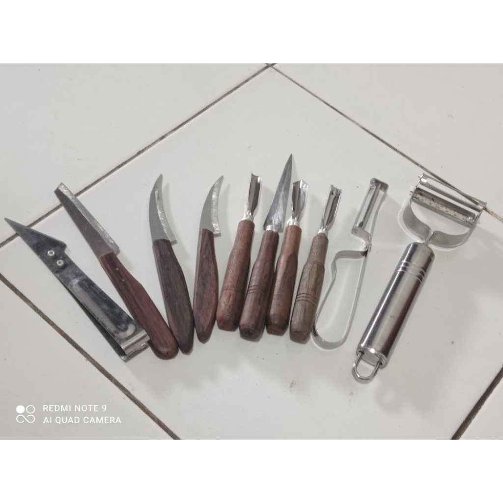 pisau garnis 7pcs+ kupas buah lengkap/parutan wortel/perler