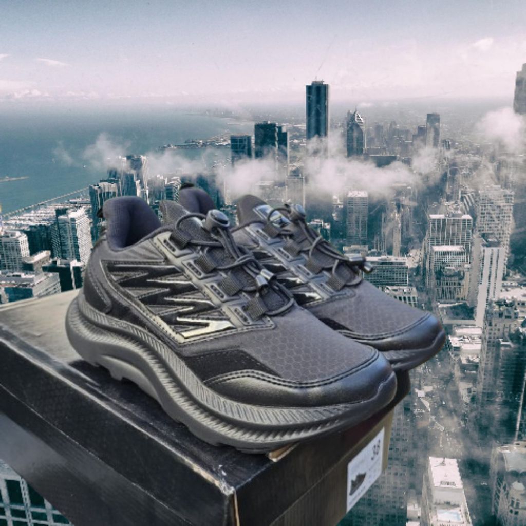 sepatu running exduma super black