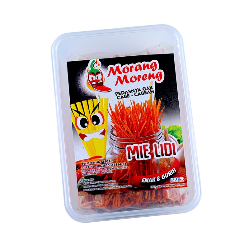 

Keripik Pedas Mie Lidi Morang Moreng / Snack Jadul Lidi Lidian Renyah Aneka Rasa
