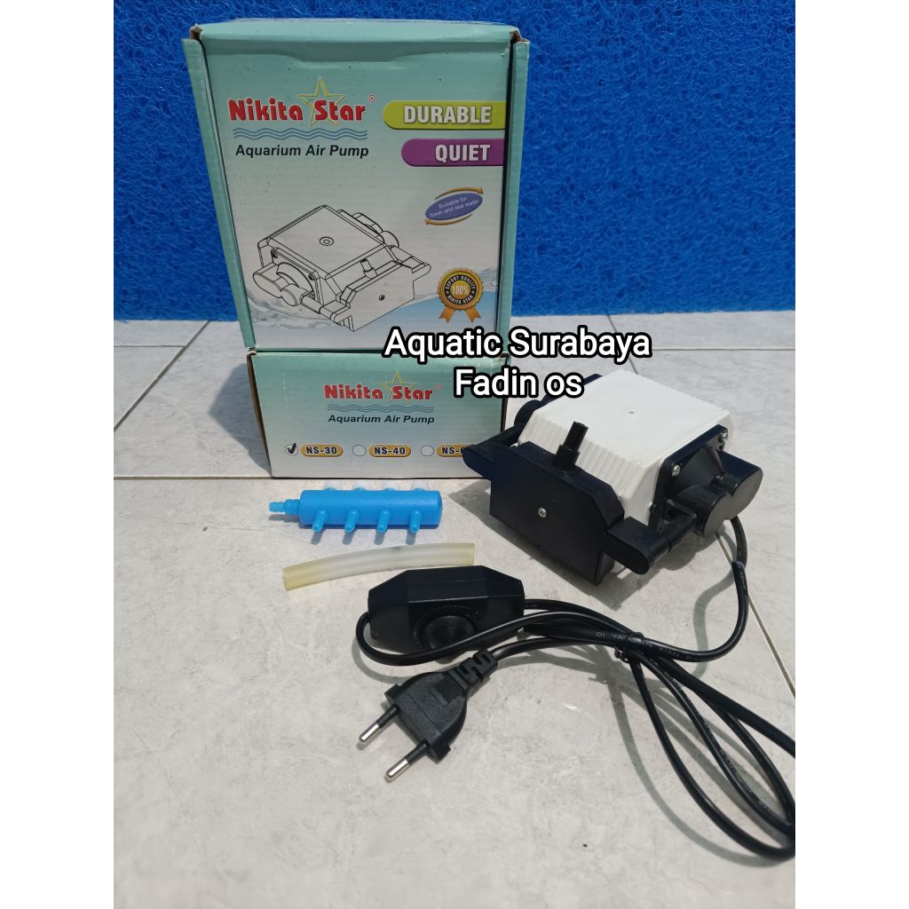 AERATOR UDARA AIR PUMP MESIN GELEMBUNG UDARA KOLAM IKAN NIKITA NS 30