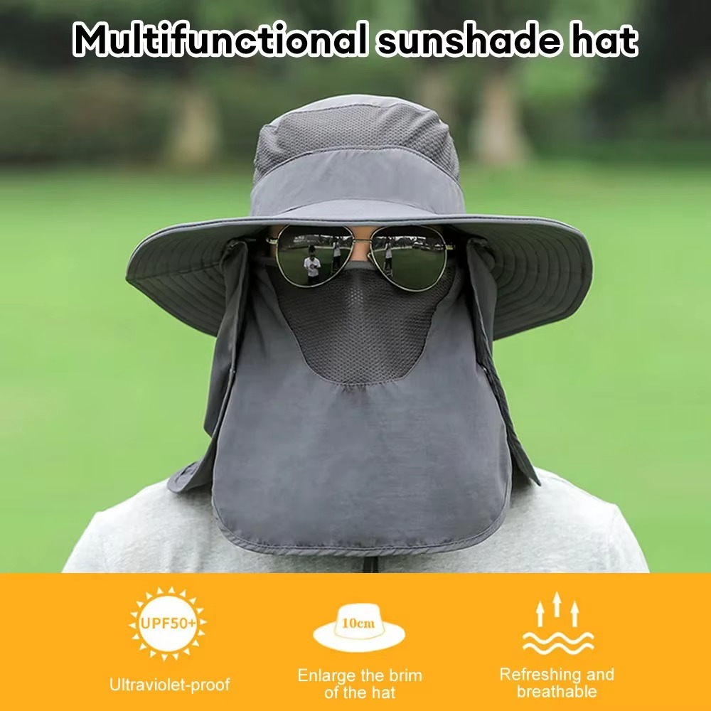 Topi Rimba Matahari Outdoor Hiking Pantai Gunung Berkebun Kebun Mancing Golf Bucket Visor Anti UV UP