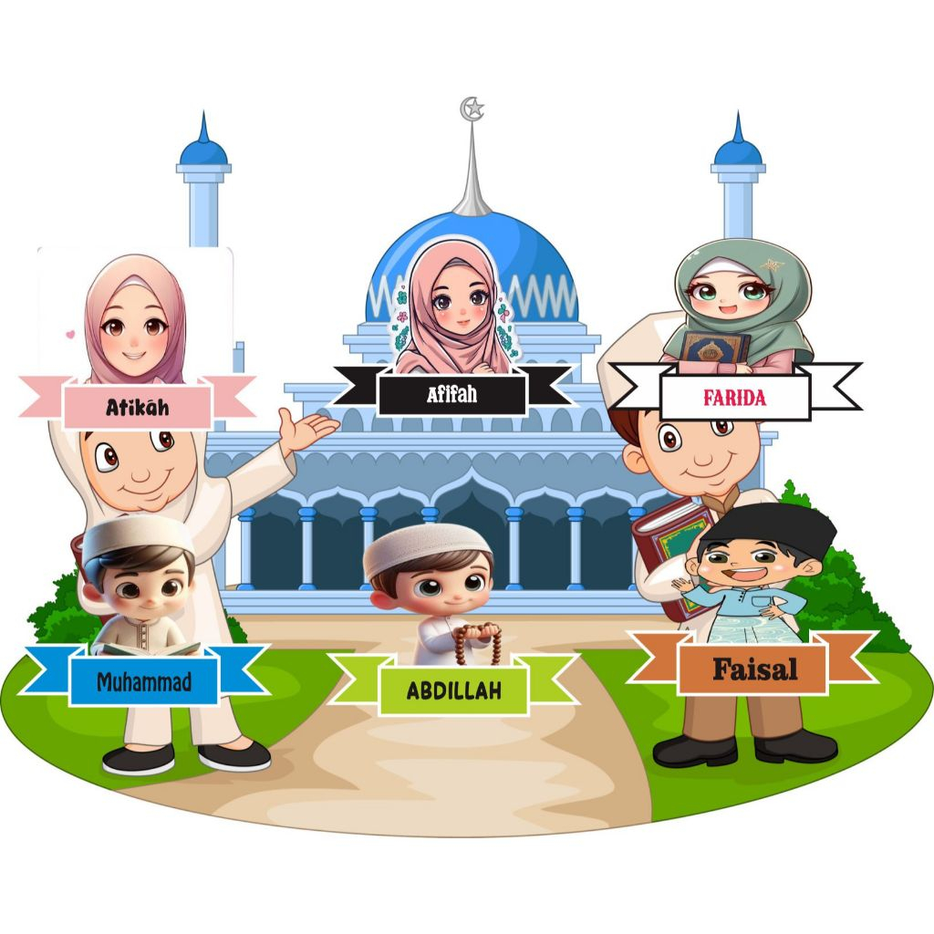 

Stiker Label Nama Gambar Muslim Untuk Anak-anak dan Dewasa Bahan DTF Waterproof 1 Paket Isi 11 Pcs Maksimal 8 Huruf