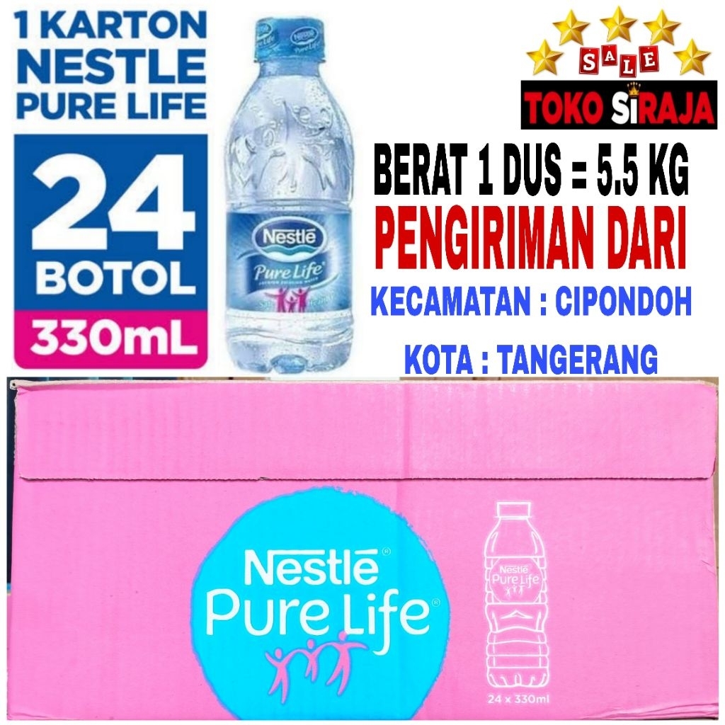 

AIR MINERAL NESTLE PURE LIFE 330 ML 1 DUS 24 BOTOL / AIR MINUM BOTOL SEDANG MINI NESTLE 1 KARTON 24 PC