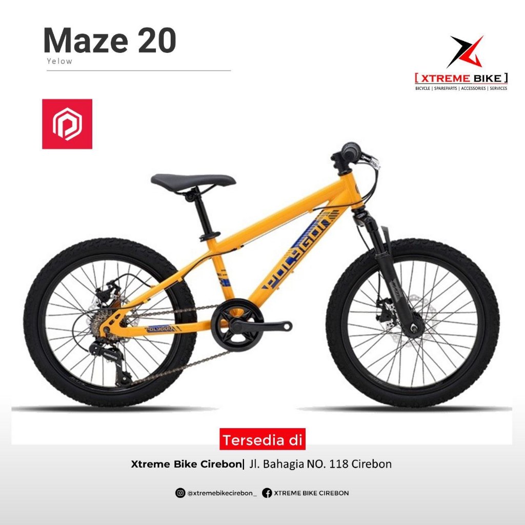 Sepeda MTB 20" Polygon Maze - Sepeda Gunung Anak