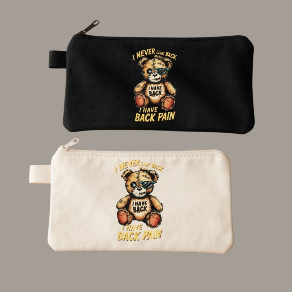 

Tempat pensil teddy bear hitam putih/Tepak kanvas premium/Tempat alat tulis/Tempat kosmetik/Tempah hp/Tempat dokumen kartu/Pouch