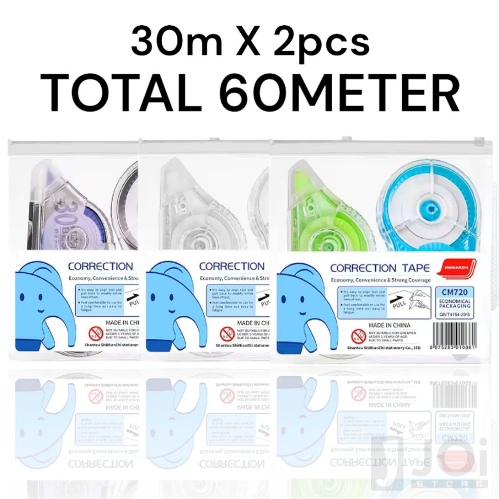 

[JUMBO] CORRECTION TAPE Tipe-X Type-X Jumbo 30meterX2pcs Total 60m Pita penghapus kantor siswa