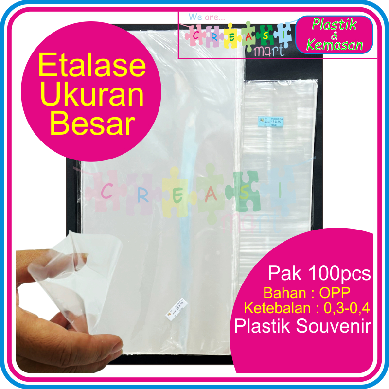 

Plastik OPP Souvenir / Undangan Pak Isi 100 Lembar Ukuran BESAR (TANPA PEREKAT)