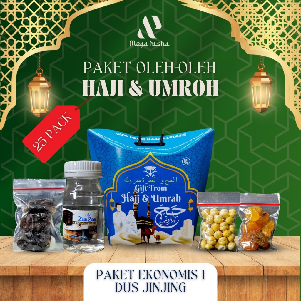 

Paket Ekonomis 25 pack (DUS JINJING) | Paket oleh-oleh Haji dan umroh | Megapasha Store