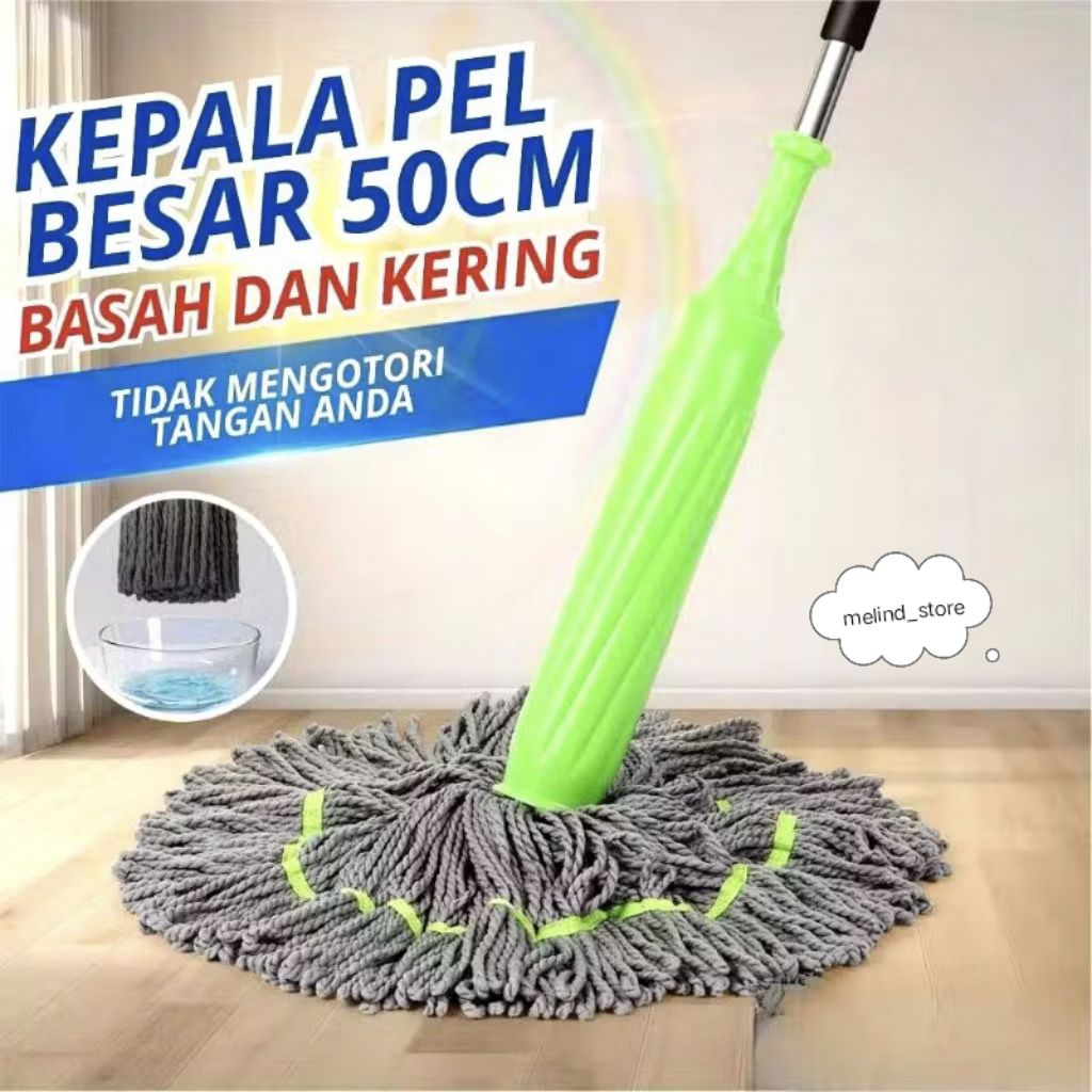 M1 Alat Pel Lantai Putar Otomatis Twist Mop Magic Pel Lantai Besar