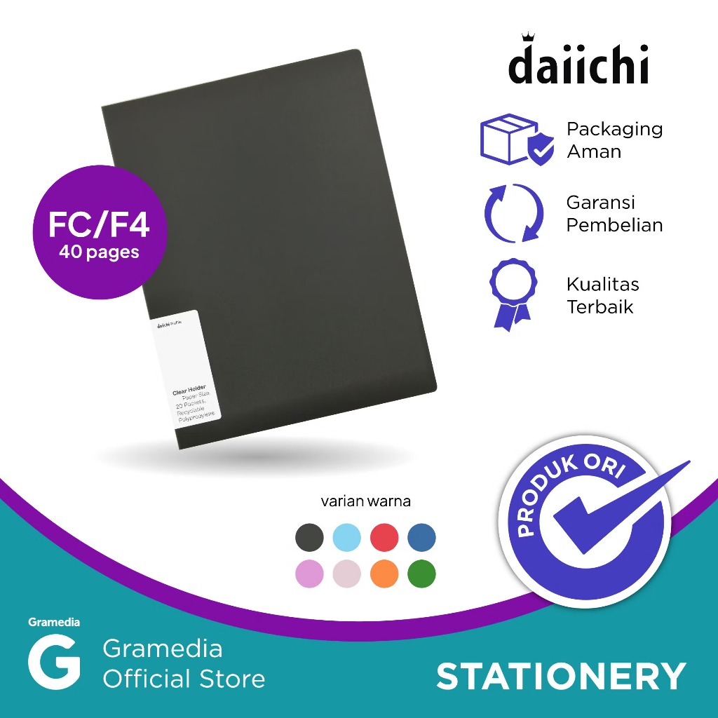 

(Original) Gramedia Pekanbaru - Map Daiichi Dpr2 Clear Holder FC 40 P Black