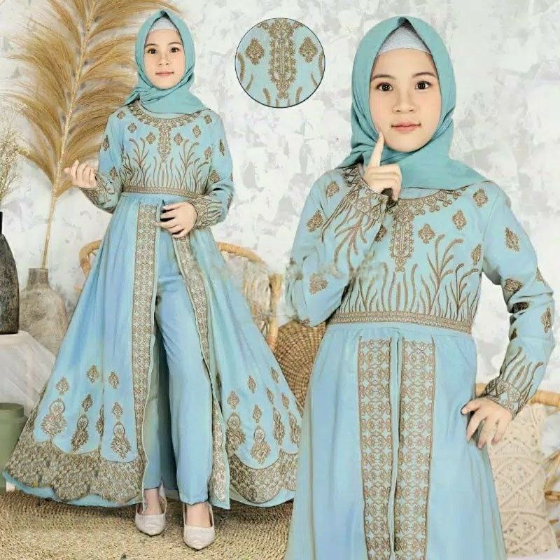 REAL VIDEO JUN2515 Pakaian Stelan Anak Bordir Darpita 7-9TAHUN / Stelan Muslim Anak Perempuan Cantik