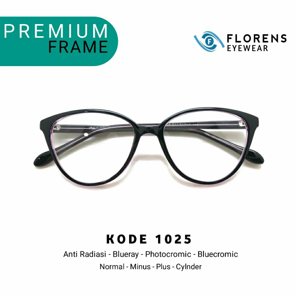 KACAMATA WANITA CAT EYE 1025 | KACAMATA PHOTOCROMIC MINUS