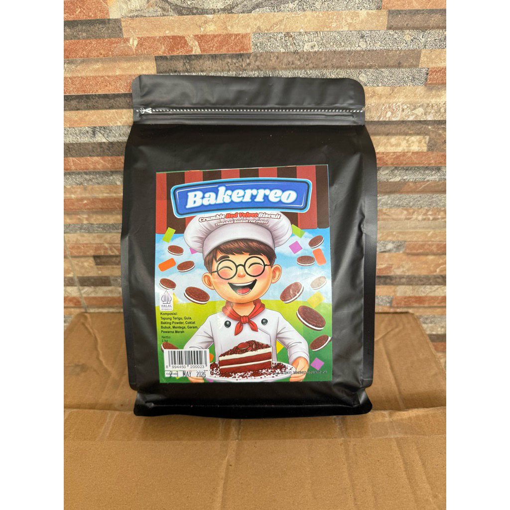 

Bakerreo Red Velvet Biscuit Crumbs Kasar 1Kg