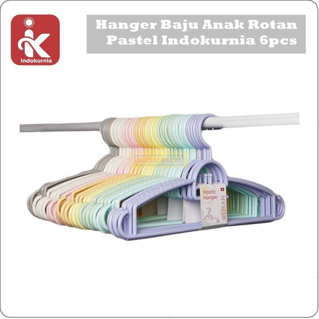 Hanger Baju Gantungan Baju Motif Rotan Anak Indokurnia Warna Pastel
