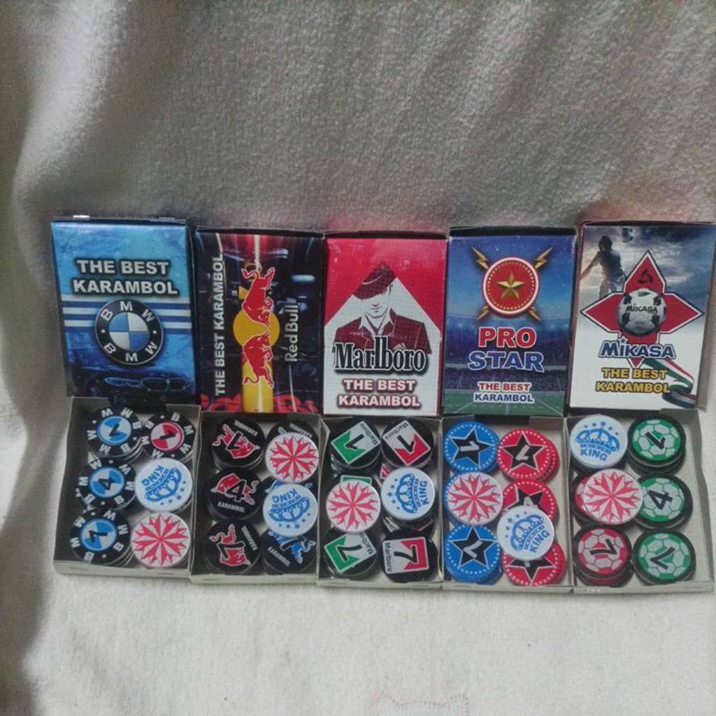 Biji Karambol Black 5mm - Koin Biji Karambol Mika Black