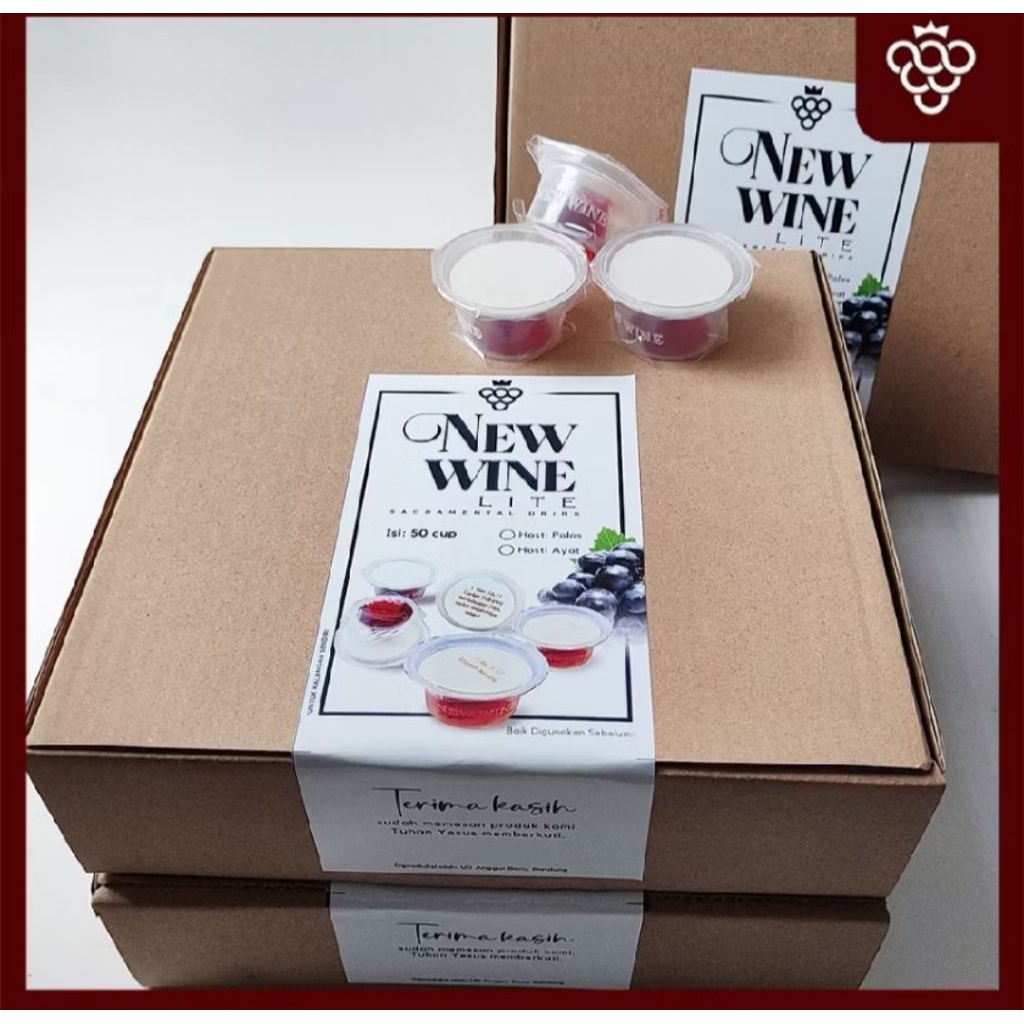 

Anggur perjamuan Kudus New Wine & Hosty ayat isi 50 Pcs