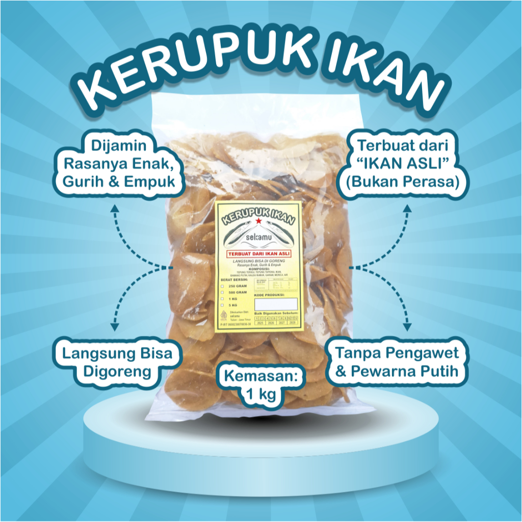 

Sekamu | Kerupuk Ikan Asli Mentah Langsung Bisa Digoreng Enak Gurih 1 Kg