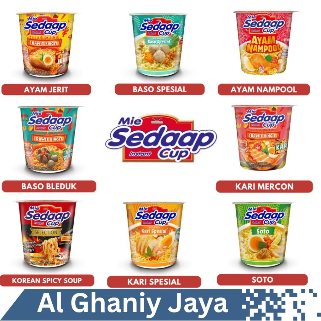 

Mie Sedaap Cup Instant Kuah All Variant Pedas & Tidak Pedas