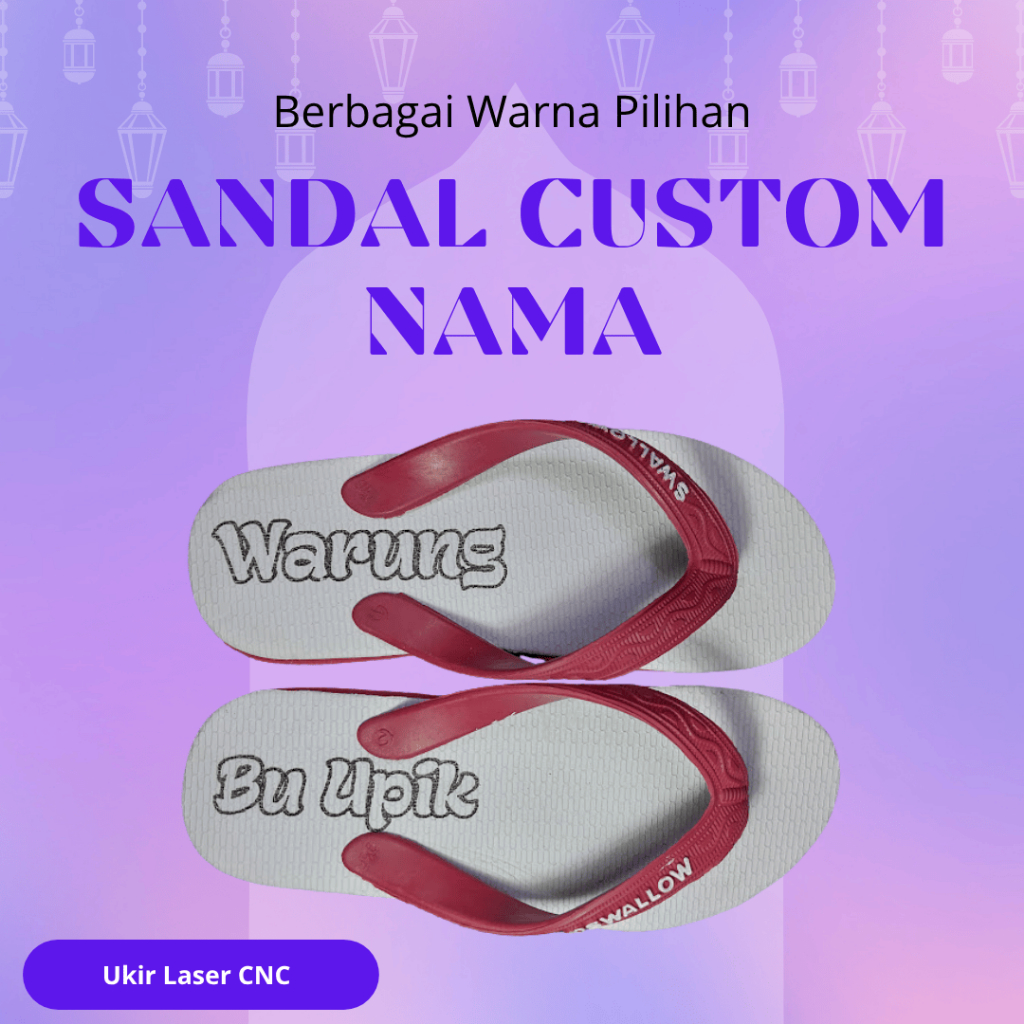 SANDAL CUSTOM /SANDAL UKIR NAMA/SANDAL UKIR LASER