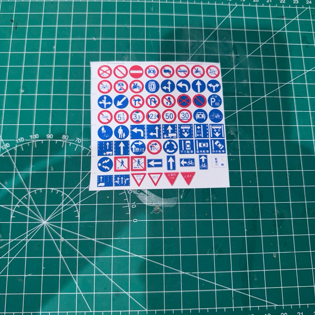 stiker diorama 1:64 rambu rambu jalan