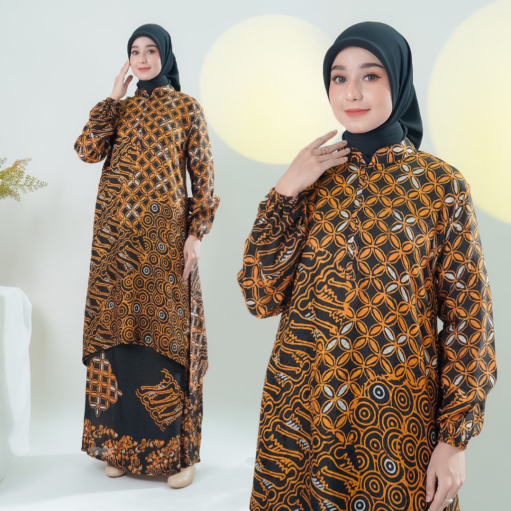 OUTFITKU - Baju kondangan wanita kekinian Gamis kondangan simple elegan Baju kondangan One Set Sutra