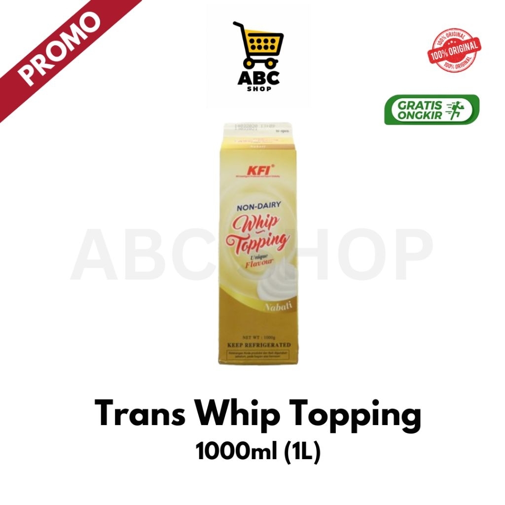 

Trans Whip Topping Gold non dairy 1000ml/1Liter