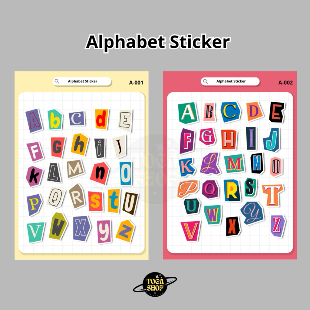 

Sticker Alphabet - Stiker Scrapbook - Sticker Huruf - Sticker Abjad