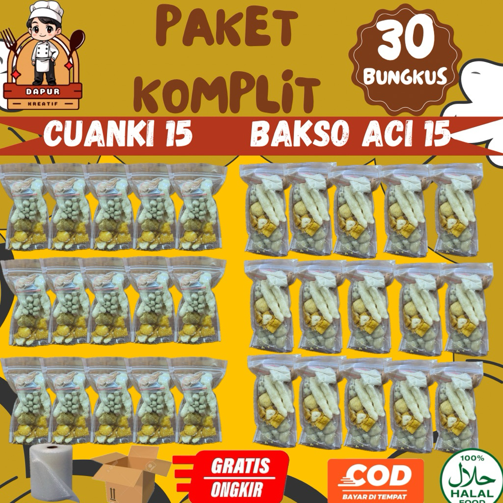 

bakso aci / cuanki / 30 bungkus PAKET USAHA cuanki instan / cuanki kemasan / baso aci / boci / bakso aci instan