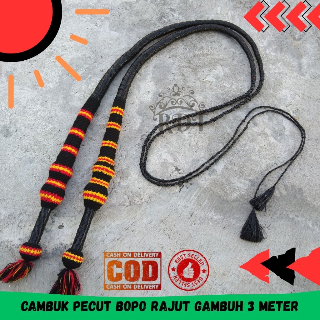 1 pcs cambuk pecut gambuh besar pecut bopo 3 meter jaranan kuda lumping