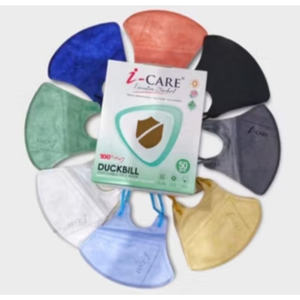 Masker i-care Duckbill 4Ply/Masker i-care Warna-Warni/Masker Duckbill Tebal