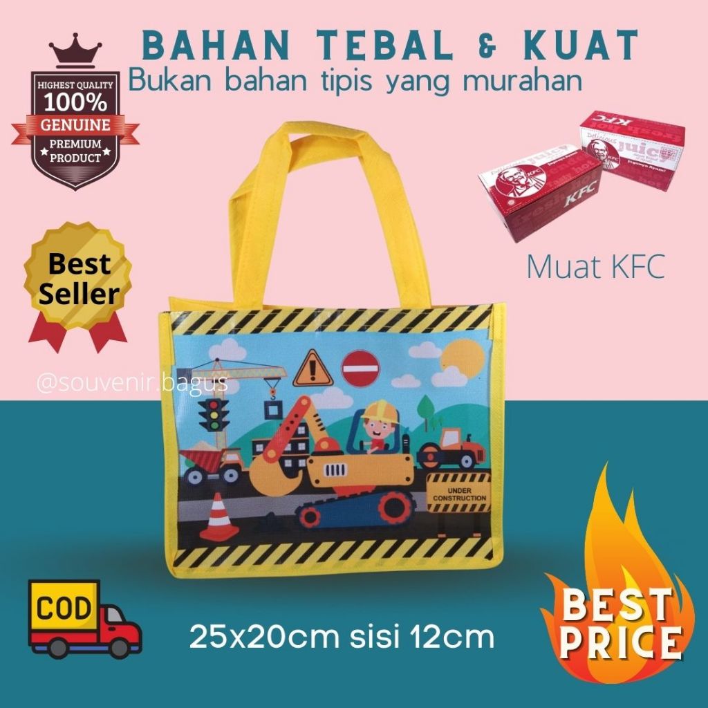 

Tas Ultah Anak Excavator Souvenir ulang tahun alat berat traktor Proyek mobil mobilan anak cowok