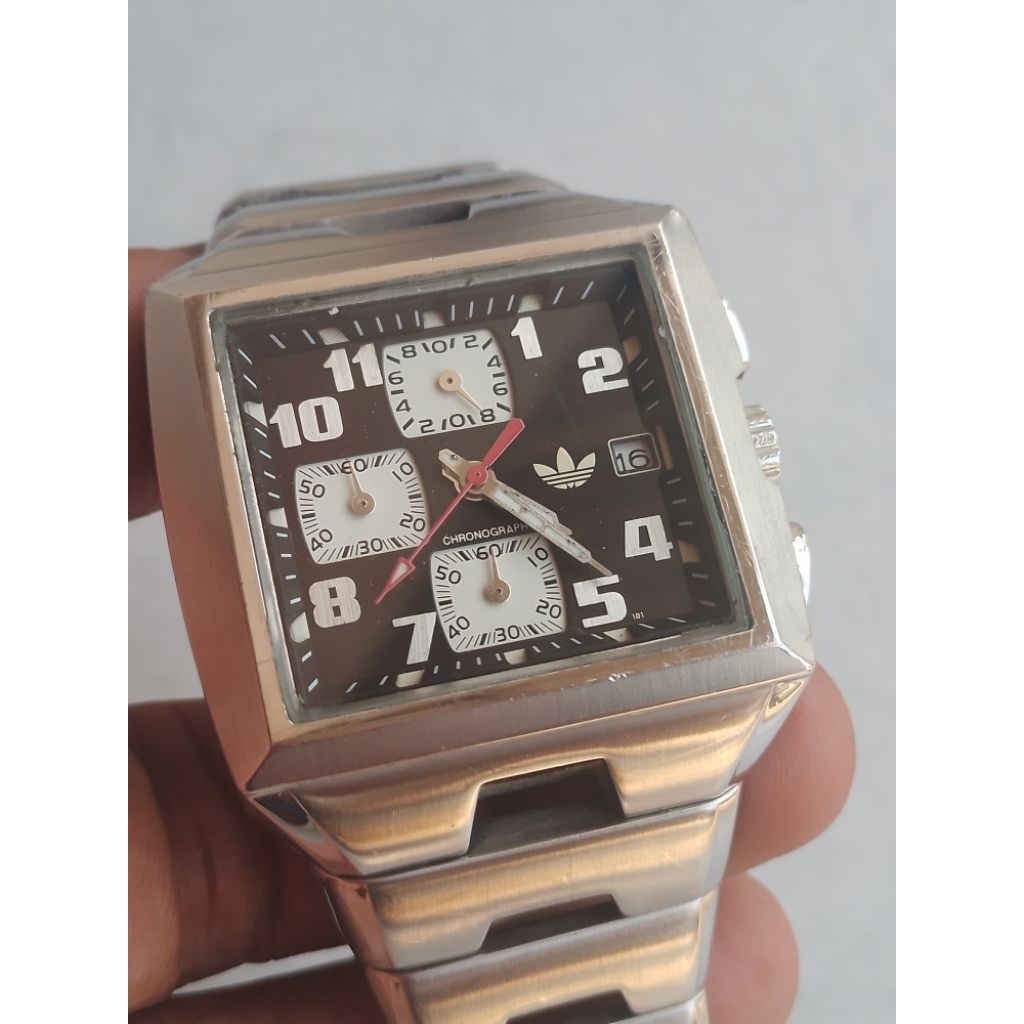 jam tangan adidas original vintage 70's chronograph wrist watch