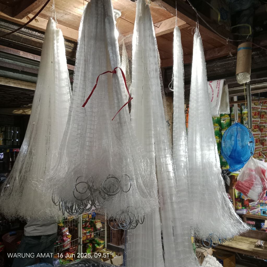 Jaring/jala bentang ikan/rengge (lebih tinggi/dalam) Panjang 10meter.