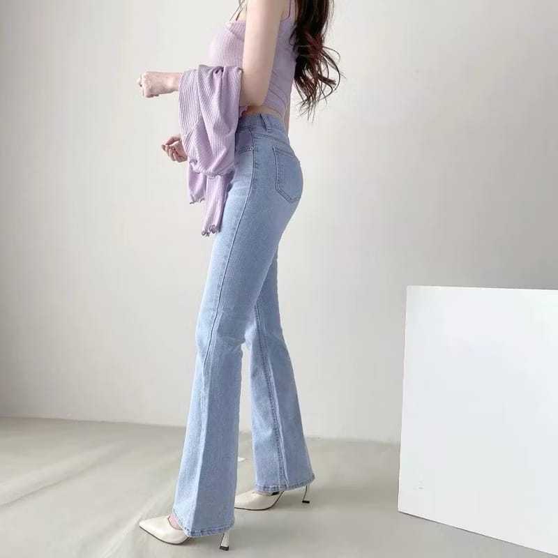 Highwaist Jeans Cutbray wanita - Jeans Wanita Cutbray Model Korean -Highwaist Jeans Cutbray Loose