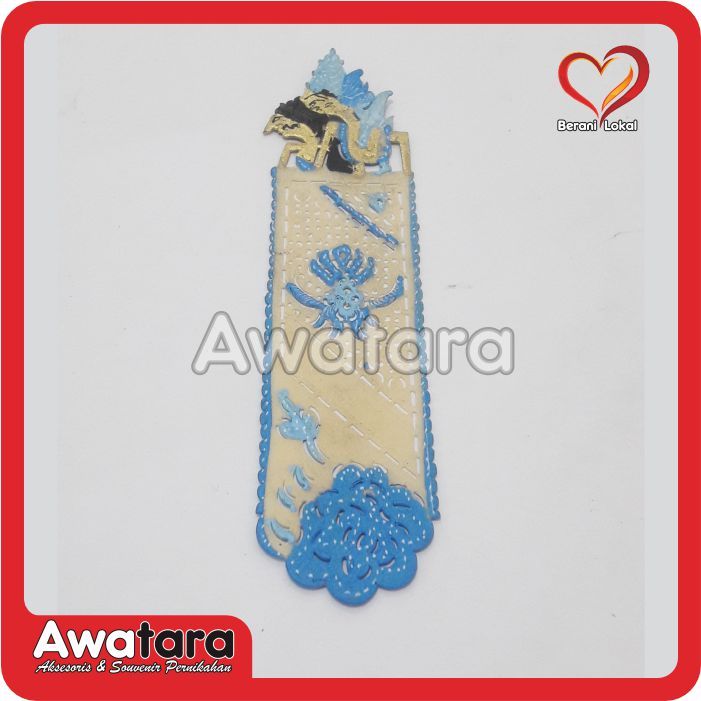 

Pembatas Buku Kulit Rama Shinta Bunga Biru medium