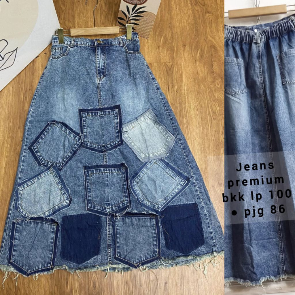 rok jeans wash bkk import amplikasi/rok wanita
