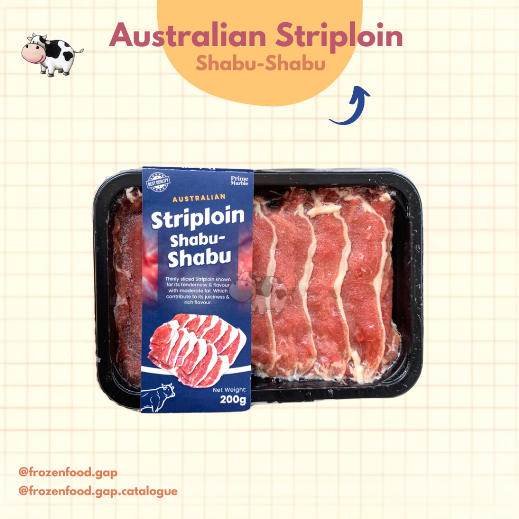 

AUSTRALIAN STRIPLOIN SHABU SHABU 200GR | FROZENFOODGAP