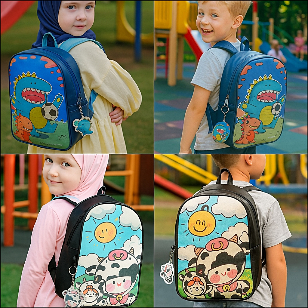 Rumah Warna Tas Ransel Anak Arion New Muat Netbook/Tablet Size 30 x 11 x 24 cm