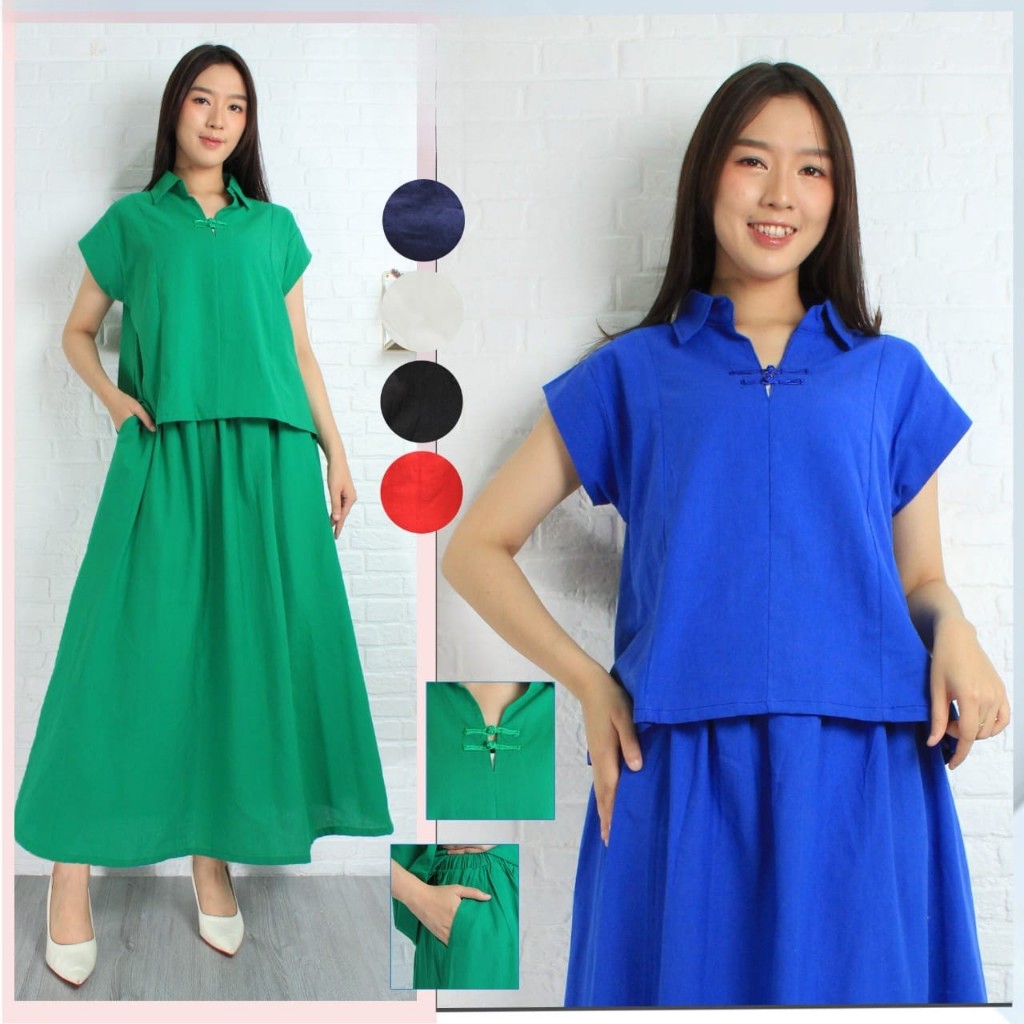 BW-19 SETELAN PREMIUM LINEN ANGEL / SET WANITA ATASAN DAN ROK