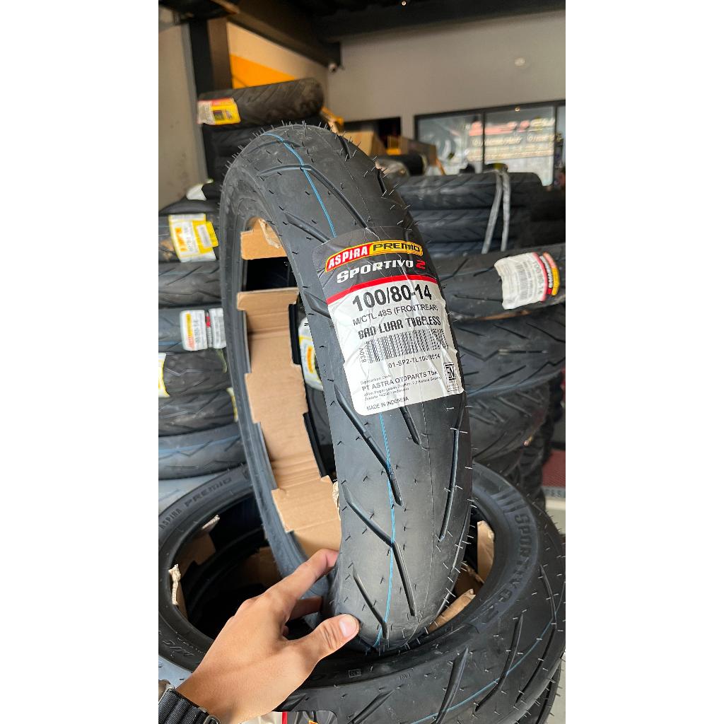 BAN ASPIRA SPORTIVO 2 UKURAN 100/80-14 BAN 100 80 14 ASPIRA SPORTIVO 2 BAN ASPIRA SPORTIVO 2 100/80-