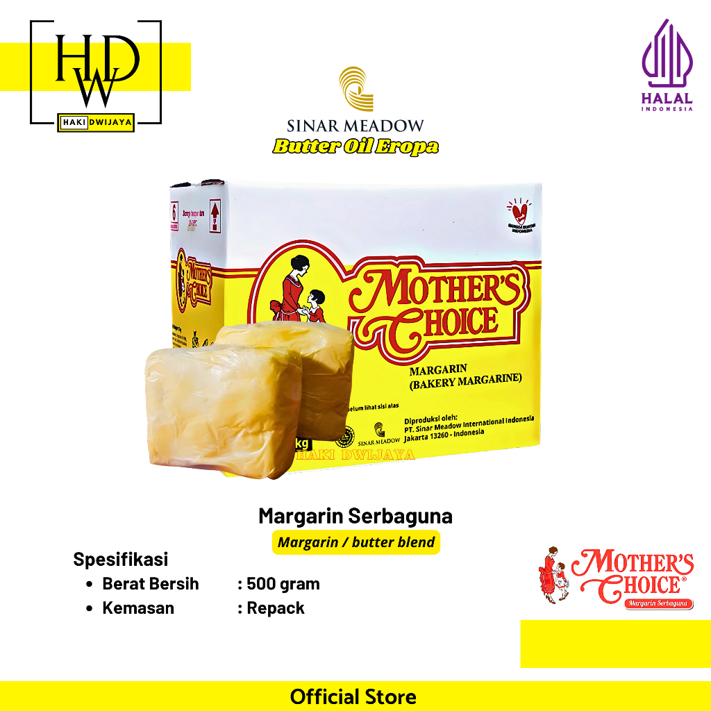 

Mother's Choice Bakery Margarine / Mentega Serba Guna Repack 500gr dan 250gr