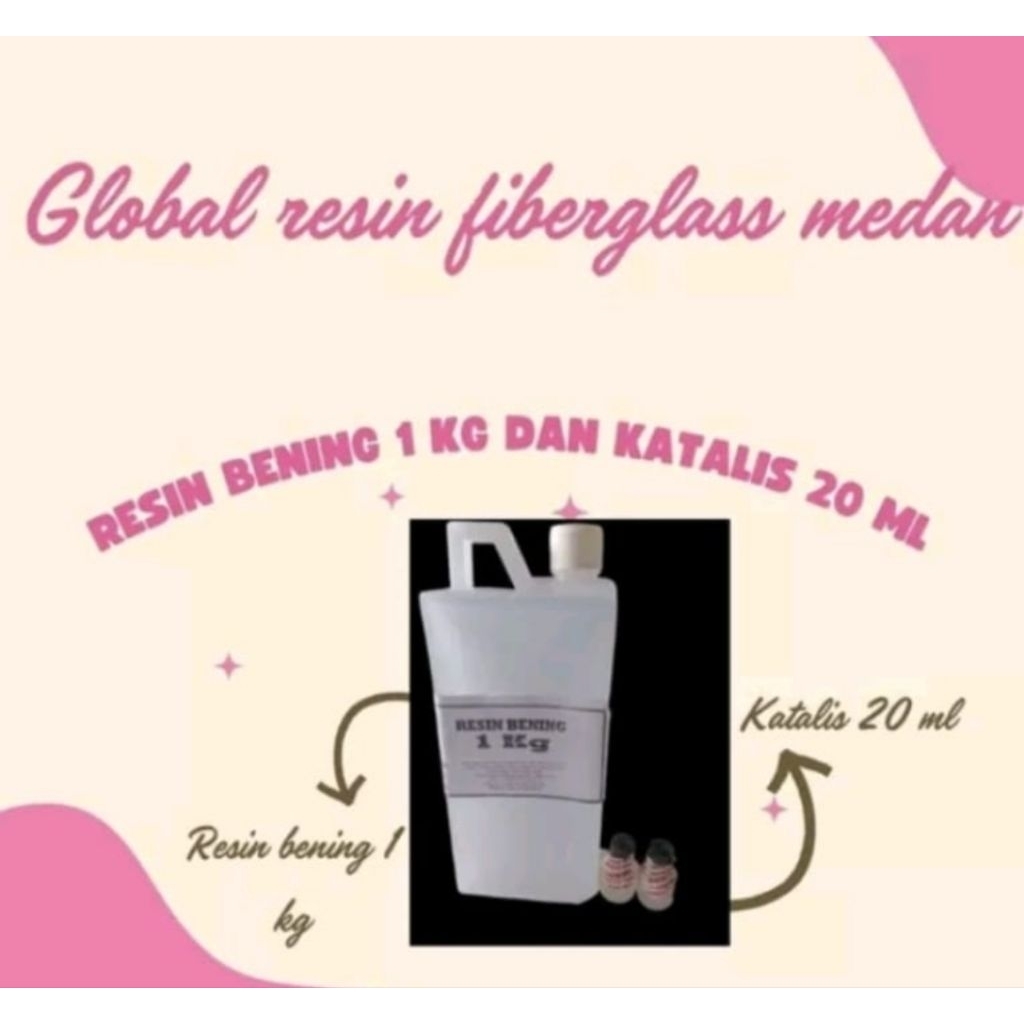 

Resin Bening 1KG katalis 20Ml//resin polyster bening