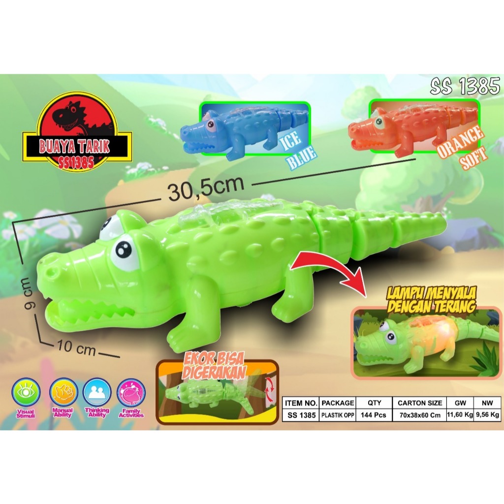 BUAYA TARIK 1385 / CROCODILE / BISA JALAN / MAINAN