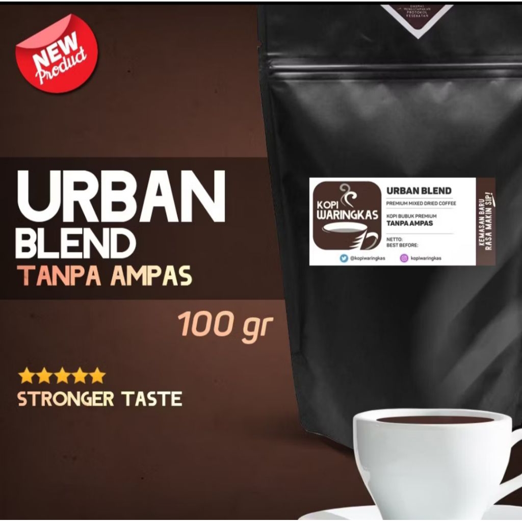 

KOPI WARINGKAS URBAN BLEND STRONG TASTE | KOPI BUBUK TANPA AMPAS PREMIUM SUPER ENAK (100 GR)