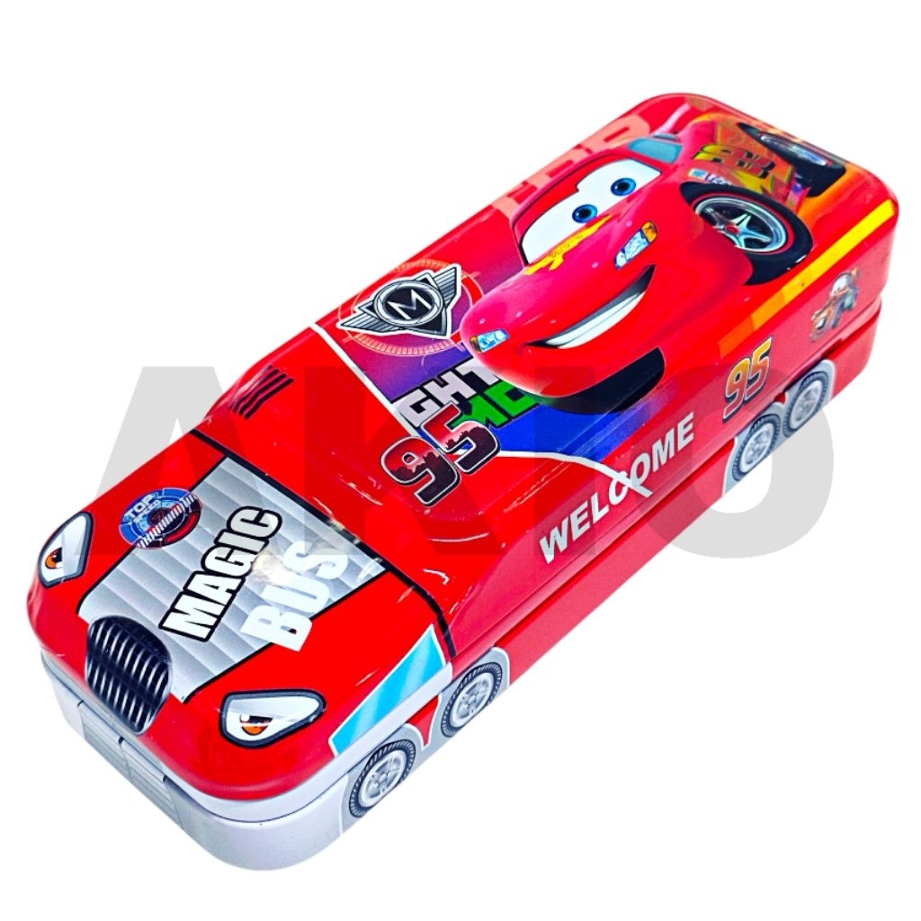 

Tempat Pensil Anak Mobil Bus Bis Karakter CARS AD-166 3 Tingkat Kaleng Besi