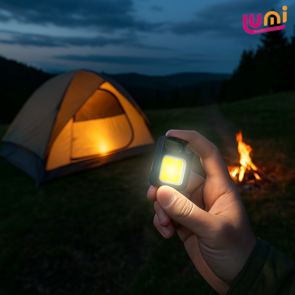 Keychain Light COB Rechargeable - Lampu Gantungan Kunci Senter - Lampu LED mini USB Portable - Lampu